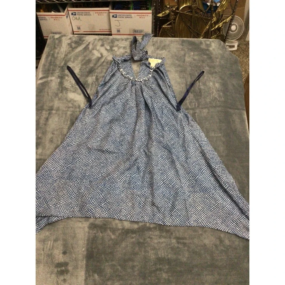 Michael Kors Tank Top Womens XS Chain Neck Sleeveless Blouse Dark Teal